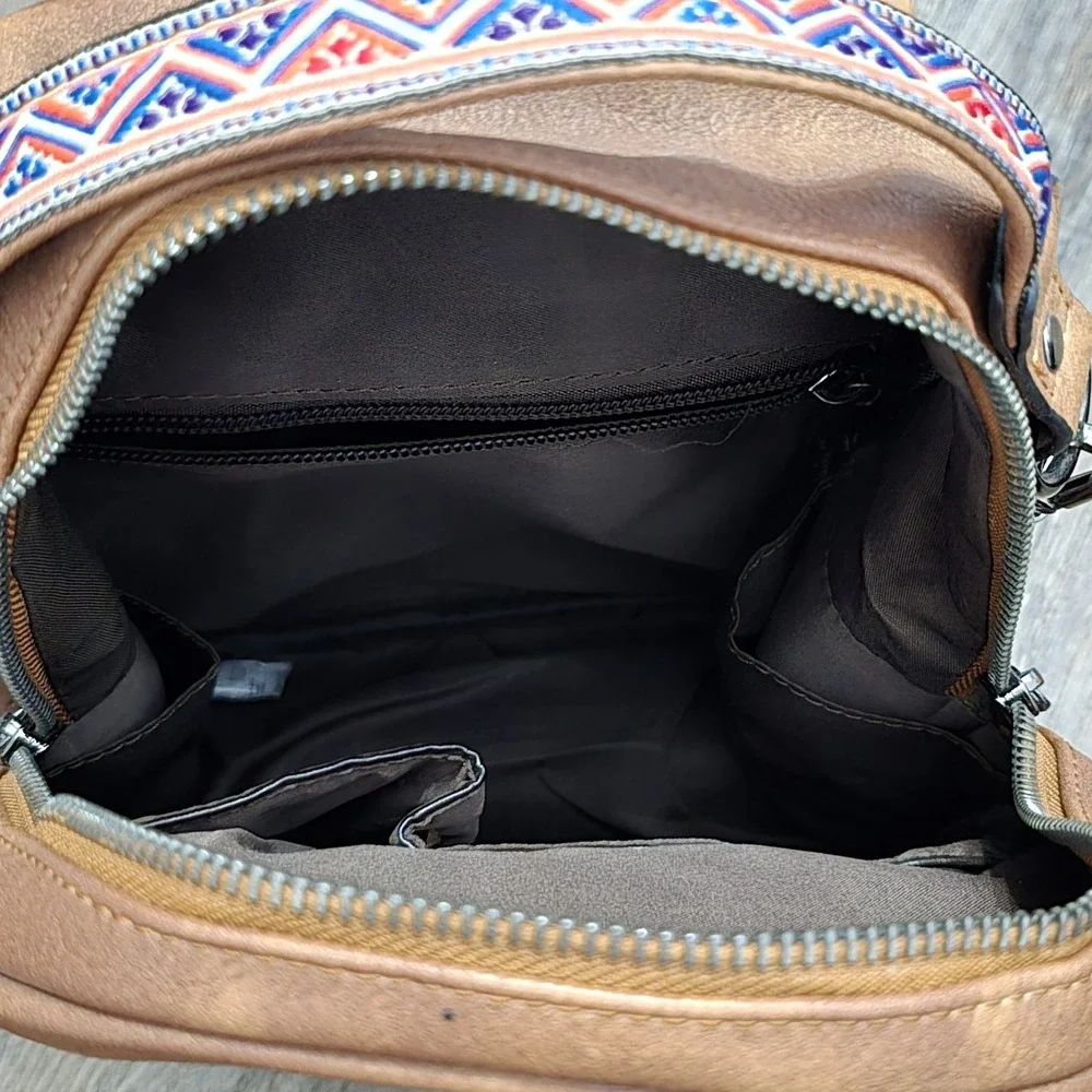 FADEON Backpack Purse Small Designer  Multicolored Strap Pockets Travel Festival